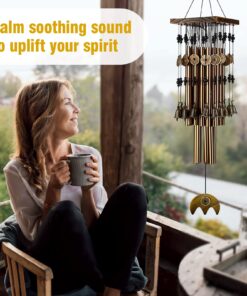 YLYYCC Wind Chimes for Outside,30"Memorial Wind Chimes with 24 Copper Tubes and 16 Copper Bell for Garden, Patio,Window Wind Chime Hanging Decoration,Bronze Memorial Sympathy Wind Chimes Gifts for Mom 24# Wind Chimes 20 7160wvlYVmL