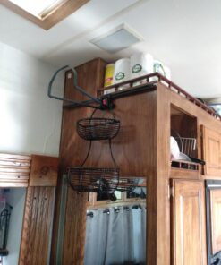 Gourmet Basics by Mikasa Rope 2-Tier Flatback Metal Storage Basket, black 22 7161CXDrtNL