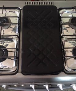 (50 Pack) Disposable Gas Burner Liners, Aluminum Foil Square Stove Burner Covers, Range Protectors, Stove Top Covers for Gas Burners, Foil Liners to Catch Grease & Food Spills 8.5x8.5 1 23 7161S8jRL