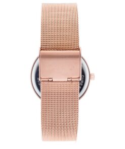 Wristology 10 Styles Maxi Crystal Watch Leather Band - Interchangeable Genuine Leather Strap - Large Easy to Read Watch with Second Hand for Women, Men, Nurses, Teachers Rose Gold Metal Mesh 34 7161W2I2Q8L