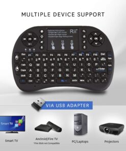 (Upgraded)Rii 2.4GHz Mini Wireless Keyboard with Touchpad,QWERTY,LED Backlit,Portable Keyboard for laptop/PC/Tablets/Windows/Mac/TV/Xbox/PS3/Raspberry Pi .(i8+ Black) 27 7161ZNyUamL