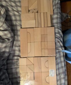 KidKraft 60-Piece Wooden Cutout Shapes Block Building Architectural Set - Natural 46 7161lqUC1FL