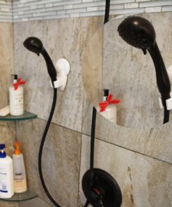 Non-Rotating Hand-Held Shower Head Bracket in White - Secure Suction Cup Mount, Fits Up to 1-Inch Base, No Drilling Required 12 7162 I8VjOL