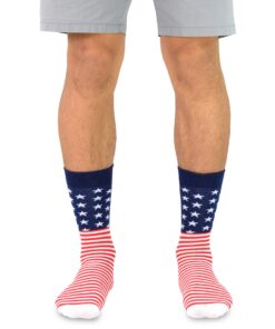 American Flag Men's Crew Socks - I Love USA 4-Pack Size 10-13 7 7162QXznxIL