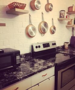 Very Berry Sticker Black Grey Granite Look Marble Effect Marble Stickers (61cm x 200, Marble Self Adhesive Sticky Back Plastic Countertop Black Vinyl Wrap 23.6" x 78" 45 7162isjroL