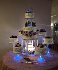 Crafts Central Small 13" Inch Lighted Plastic Water Fountain for Weddings, Cake Centerpiece, and Office Decor 25 7164fMSVpJL