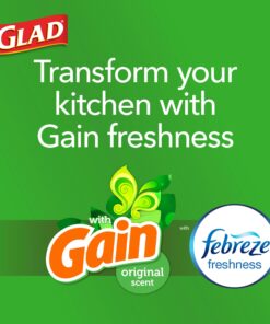 Glad ForceFlex Tall Kitchen Drawstring Trash Bags, 13 Gal, 100 Ct (Package May Vary) 34 7165XRK88L