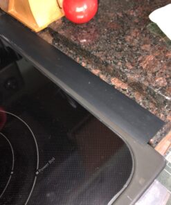 Stove Counter Gap Cover - Flexible Easy Clean Heat Resistant Wide & Long Gap Cap Fillers, Seals Spills Between Appliances, Furniture, Stovetop, Oven, Washer & Dryer, Set of 2 (Black, 21 Inches) 21'', Black 40 7165fLtbtEL