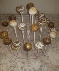 YestBuy Cake Pop Display Stand, 30 Hole Cake Pop Holder , 3 Tiered Lollipop Holder for Weddings, Birthday Parties, Anniversaries Gift, Halloween, Christmas Candy Decorative (Clear) 30 holes 42 7166 F2cL