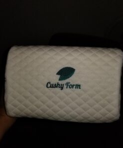 Cushy Form Knee Pillow for Side Sleepers - Standard Orthopedic Wedge Leg Pillow for Sleeping and Hip & Lower Back Pain - Contour Memory Foam Cushion for Pregnancy, Washable Cover & Travel Bag, White 39 7166LJ1AElL 1