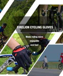 FIRELION Bike Gloves for Men/Women Cycling,Cycling Gloves for Outdoor MTB DH Road Racing,Full Finger Half Finger Padded Bicycle Protective Gloves,Non-Slip Shock-Absorbing Touchscreen Riding Gloves Medium Full Red 14 71671VTbi8L