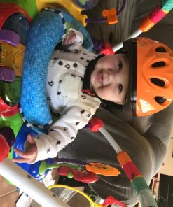 Joovy Noodle Bike Helmet for Toddlers and Kids Aged 1-9 with Adjustable-Fit Sizing Dial, Sun Visor, Pinch Guard on Chin Strap, and 14 Vents to Keep Little Ones Cool (Small, Orangie) Small 22 71678wbCQ8L