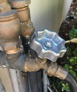 Danco Outdoor Faucet Water Spigot Handle | Hose Bibb Round Wheel Handle Replacement | Includes Screws | Metal (10006), Silver/Pewter Faucet Handle, 1-Pack 41 7167QRLASL