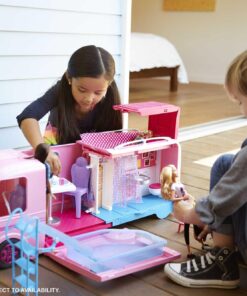 Barbie Camper, Doll Playset with 50 Accessories, Includes Waterslide, 2 Hammocks, Canopy Bed & Fireplace, Dream Camper (Amazon Exclusive) Standard Packaging 16 7167QpaiEbL