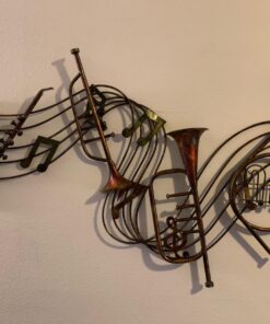 Deco 79 Metal Musical Notes Wall Decor with Trumpets, 39" x 4" x 22", Brown 39" x 4" x 22" 27 7167xIlBhGL