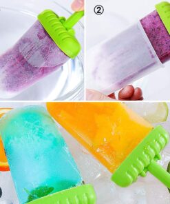 Popsicles Molds, Ozera Set of 6 Reusable Ice Pop Molds Easy Release Popsicle Maker Molds Cream Popcical Molds for Homemade Popsicles With Funnel & Cleaning Brush Assorted Colors 33 71689pdbGrL