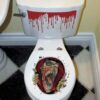 Amscan Halloween Zombie Scream Dripping Blood Toilet Topper Scene Setter Decoration Grabber Vinyl Cover 1