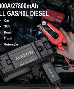 AVAPOW Car Jump Starter, 4000A Peak Battery (for All Gas or Up to 10L Diesel), Portable Booster Power Pack, 12V Auto Jump Box with LED Light, USB Quick Charge 3.0 43 7169i1 TF8L