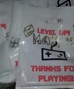 L LIFETIME Party Favor Plastic Goodie Bags with Handles- Theme Birthday Supplies Gift Bag for Kids and Adults – Video Games (24 Pack) 19 716AJxRBT1L