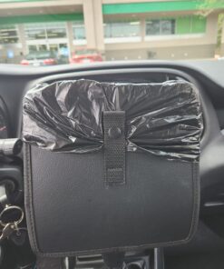 KMMOTORS Car Trash Can, Leather Trash Bag Foldable Hanging bin, Cute car Gadgets, Garbage Container, Vegan Leather(Medium, Black) Medium 34 716B9PfOwKL