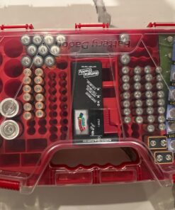Ontel Battery Daddy - Battery Organizer Storage Case with Tester, Stores & Protects Up to 180 Batteries, Clear Locking Lid, As Seen On TV Original - 180 Batteries 39 716Ej84zOXL