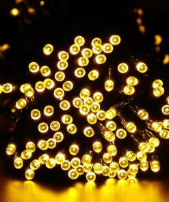 Solar String Lights 200 LED Waterproof 72ft 8 Modes Solar Powered Christmas Fairy String Lights for Outdoor Xmas Patio Path Party Lawn Garden Wedding Party Holiday Decoration (Warm White) 28 716FBTseMBL