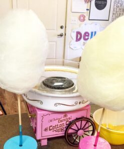 Nostalgia Vintage Hard and Sugar Free Countertop Original Cotton Candy Maker, Includes 2 Reusable Cones And Scoop – Pink, Main 38 716FqIRsFTL