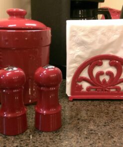 Trudeau 4.5" Salt & Pepper Set Salt and Pepper Shakers, Burgundy 19 716H1sOlg6L