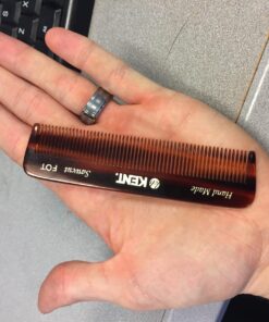Kent A FOT Handmade All Fine Tooth Saw Cut Beard Comb - Pocket and Travel Comb - Styling Comb or Wet Comb for Fine or Thinning Hair, Beard Care, and Hair Care for the Essential Kent Beard Kit 1 Pack Tortoiseshell 38 716JQCZ47L