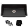 Kraus KGU-413B Undermount Single Bowl Granite Kitchen Sink, 31 Inch, Black 7 716JbNg067L