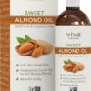 Viva Naturals Sweet Almond Oil - 100% Pure Hair and Skin Softener, Non-Greasy for Massage, Carrier Oil for Essential Oils and DIY Beauty Blends, Expeller-Pressed Almond Oil for Body, Non-GMO, 16 fl oz 16 Fl Oz (Pack of 1) 63 716Jt0eKgUL