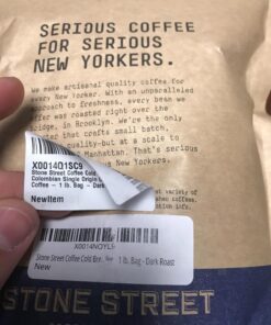 Stone Street Cold Brew Coffee, Strong & Smooth Blend, Low Acid, 100% Arabica, Gourmet Coffee, Coarse Ground, Dark Roast, Colombian Single Origin, 1 LB Ground Dark Roast 1 Pound (Pack of 1) 34 716MGTwLCL 2