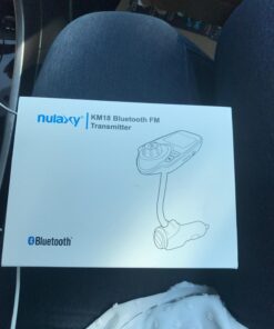 Nulaxy Bluetooth Car FM Transmitter Audio Adapter Receiver Wireless Handsfree Voltmeter Car Kit TF Card AUX 1.44 Display - KM18 Golden 43 716MfRW8H3L