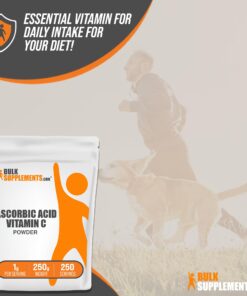 BULKSUPPLEMENTS.COM Ascorbic Acid Powder - Vitamin C Powder, Pure Vitamin C Ascorbic Acid, 1000mg Vitamin C - Powdered Vitamin C, Food Grade & Gluten Free - 1000mg per Serving, 250g (8.8 oz) 8.8 Ounce (Pack of 1) 12 716Mu5JdVYL