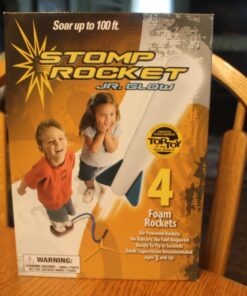 Stomp Rocket Jr Glow Rocket Launcher for Kids, 4 Rockets - Glow in The Dark Fun Backyard & Outdoor Kids Toys Gifts for Boys & Girls -Toy Soft Foam Blaster Set - Multi-Player Adjustable Launcher Stand Jr Glow 4 Rocket Pack 32 716NajdSRgL