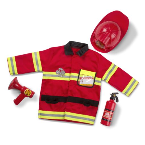 Melissa & Doug Fire Chief Role Play Costume Dress-Up Set (6 pcs) Standard Packaging