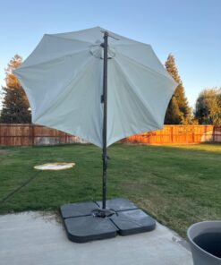 Best Choice Products 4-Piece 155lb Capacity Heavy-Duty Cantilever Offset Patio Umbrella Stand Square Base Plate Set w/Easy-Fill Spouts for Water or Sand - Black 36 716PBTCGjLL