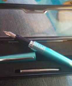 PILOT MR Retro Pop Collection Fountain Pen in Gift Box, Turquoise Barrel with Dots Accent, Fine Point Stainless Steel Nib, Refillable Black Ink (91446) 42 716QG2AW2tL
