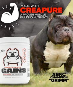 Muscle Bully Gains - Mass Weight Gainer for Dogs, Whey Protein, Flax Seed (for Bull Breeds, Pit Bulls, Bullies) Increase Healthy Natural Weight, Made in The USA (90 Servings) 90 Servings 31 716QQEx6uaL