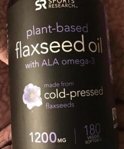 Sports Research Vegan Flaxseed Oil (1200mg) Herbal Supplement with Plant-Based ALA Omega 3 - Vegan Certified & Non-GMO Verified - Gluten, Soy & Carrageenan Free (180 Veggie Softgels) 26 716QUgVx7IL