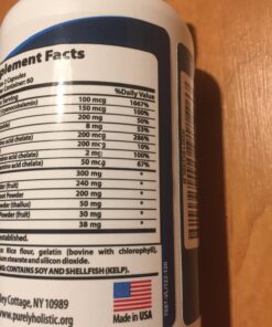 Purely Holistic Thyroid Support Supplement with Iodine - 120 Capsules - 2 Month Supply - with L-Tyrosine, B12, Magnesium, Ashwagandha, Kelp & More - Formulated for Women - Non GMO 46 716RT4W1hyL