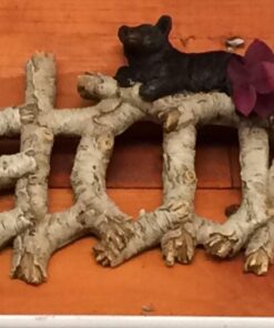 Rivers Edge Products Rustic Welcome Plaque Hanging Sign, Indoor or Outdoor, Poly Resin Welcome Door Hanger Decor for Home, Wall Art, Wall Decor, Front Porch or Entryway, Birch Bear 6 716RgTWrZ8L