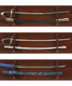 Sword/Saber Display Plaque Rack Holder Wall Rack, Alternative to Display Case Mahogany 20 716Rh7aFp4L