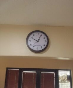 Bjerg Instruments Modern 12" Steel Enclosure Silent Wall Clock with Non Ticking Movement (Bronze) Bronze 13 716SF0XSEpL