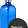 Cobalt Blue Soap Dispenser with Stainless Metal Pump - Blue 16oz Glass Lotion Bottle by Industrial Rewind