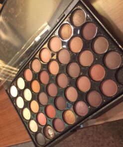 LandFox Cosmetic Matte Eyeshadow Cream Makeup Palette Shimmer Set 40 Color+ Brush Set+Fishtail Bottom Brush (A) 28 716VZUGLRNL