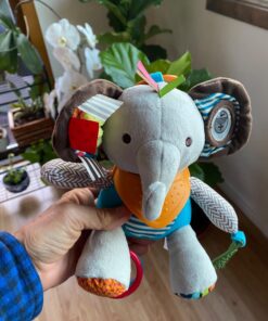 Skip Hop Bandana Buddies Baby Activity and Teething Toy with Multi-Sensory Rattle and Textures, Elephant 31 716WZscg8vL