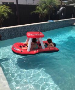 Swimline Fireboat Squirter Inflatable Pool Toy Red/White, 60 X 33 X 32" Fireboat Pool Squirter (Red) 22 716X4YwbpmL