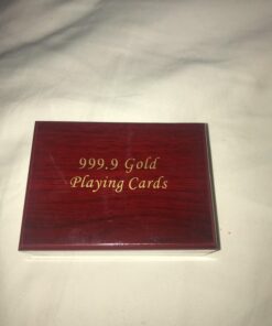 Generic, Deck of Poker Playing Cards in 999.9 Gold Foil Plating with Certificate and Mahogany Box, Bridge Size Cards, Playing Cards, Gold, 54 cards Cards With Box Set 18 716XDaoxyKL
