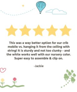 J.L. Childress Crib Mobile Attachment Clamp 18 Inch, Easy Attachment with Rubber Padding, Fits Traditional and Convertible Cribs, White 21 716YTlg1AwL